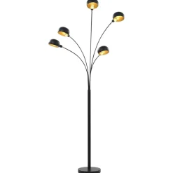 vidaXL Lamp staand 5xE14 200 cm zwart en goud