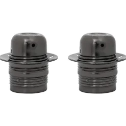 vidaXL Lamphouders 2 st glanzend zwart E27