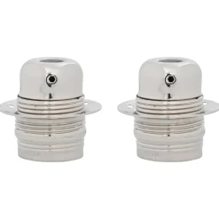 vidaXL Lamphouders 2 st nikkel satijn E27