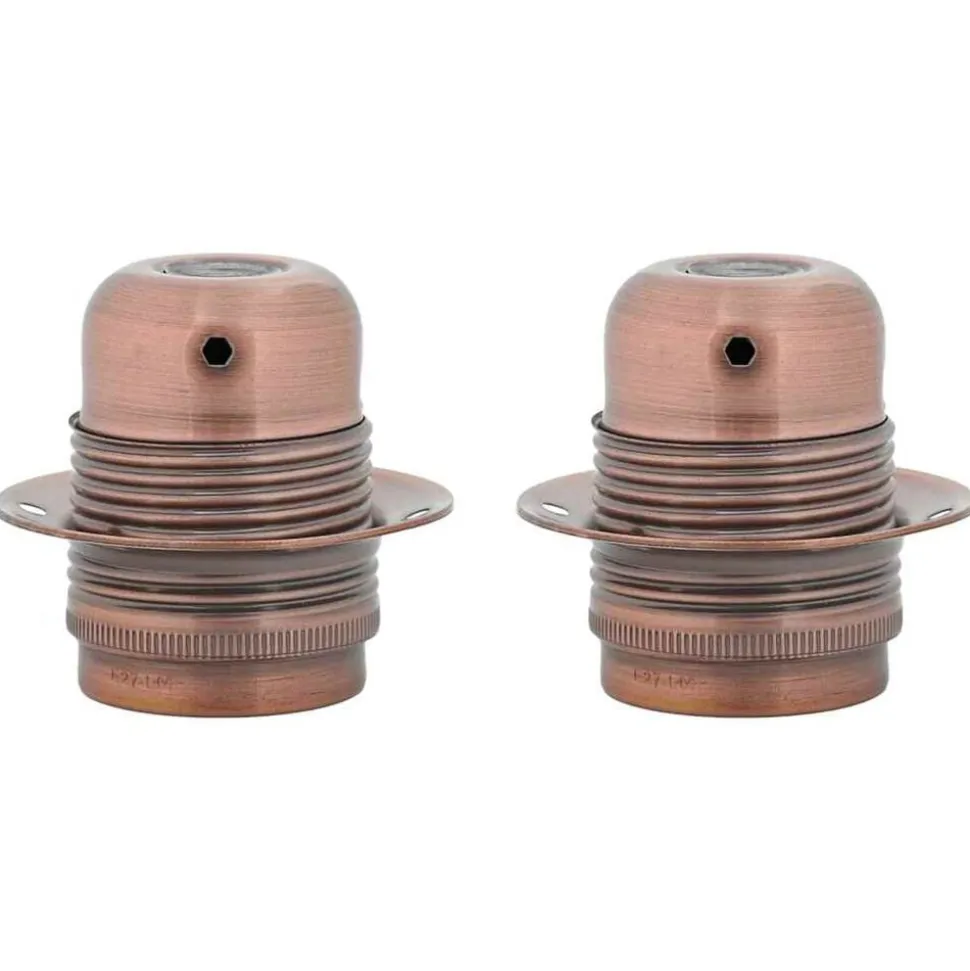 vidaXL Lamphouders 2 st rood brons E27