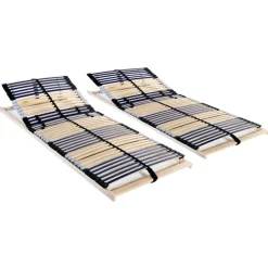 vidaXL Lattenbodems 2 st met 42 latten 7 zones 70x200 cm