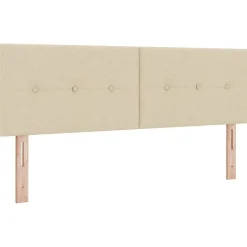 vidaXL LED Hoofdbord met LED-stripverlichting Crème 144 cm Stof
