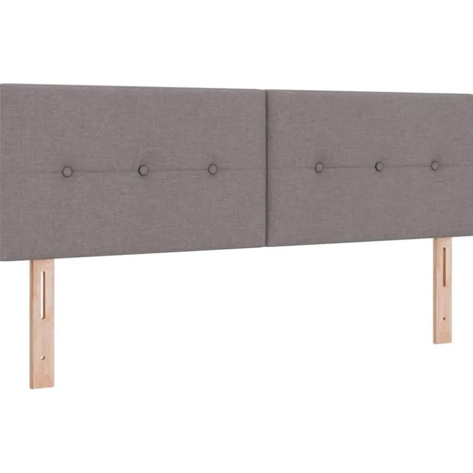vidaXL LED Hoofdbord met LED-stripverlichting Taupe 144 cm Stof