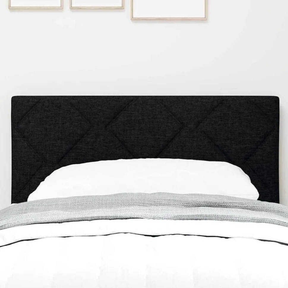 vidaXL LED Hoofdbord Zwart 80 cm Stof