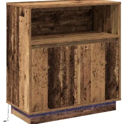 vidaXL LED Sideboard Oudhout 71 x 34,5 x 75 cm Bewerkt hout