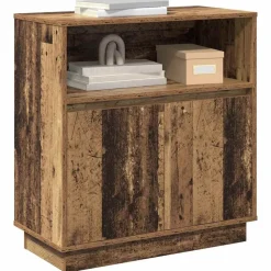 vidaXL LED Sideboard Oudhout 71 x 34,5 x 75 cm Bewerkt hout