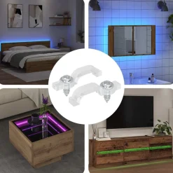 vidaXL LED Strip Clips 2 pcs Doorzichtig 23,8 x 7,3 x 4,3 mm