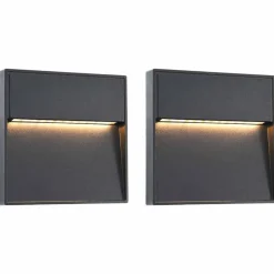 vidaXL LED-buitenwandlampen 2 st 3 W vierkant zwart