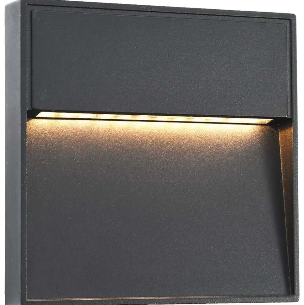 vidaXL LED-buitenwandlampen 2 st 3 W vierkant zwart