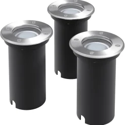 vidaXL LED-Grondspots buiten 3 stuks rond