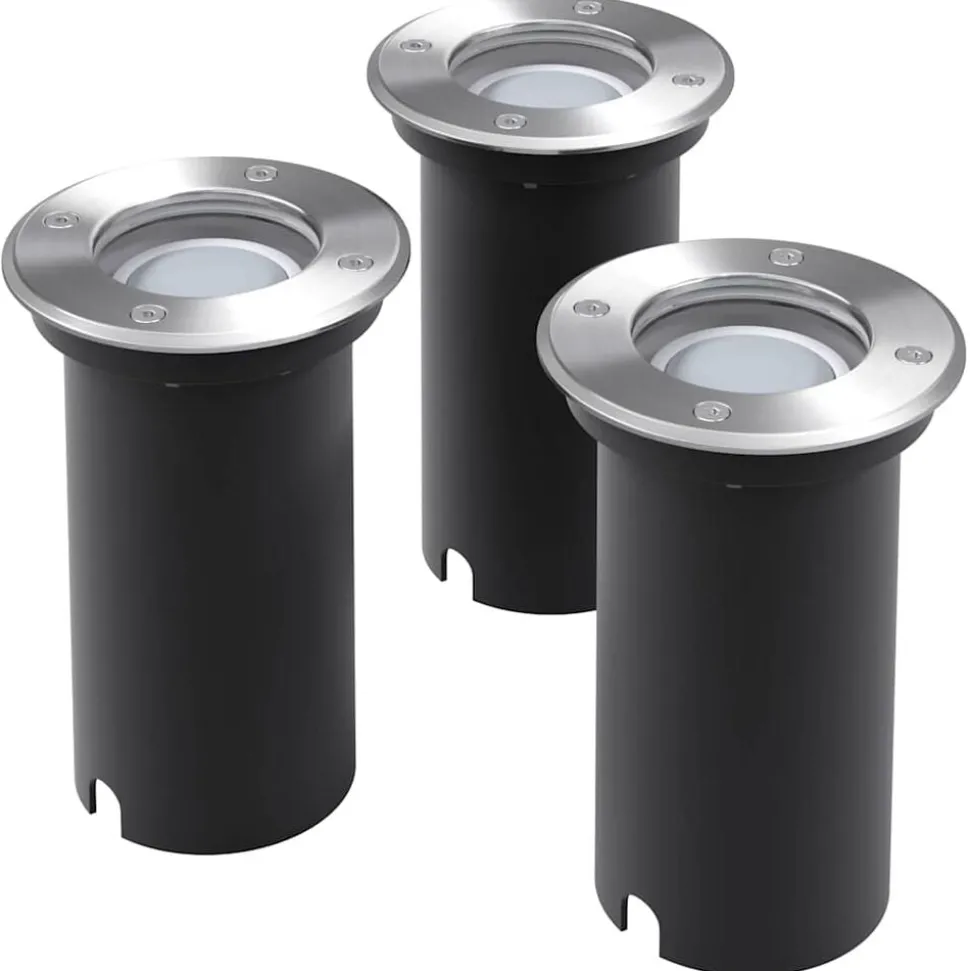 vidaXL LED-Grondspots buiten 3 stuks rond