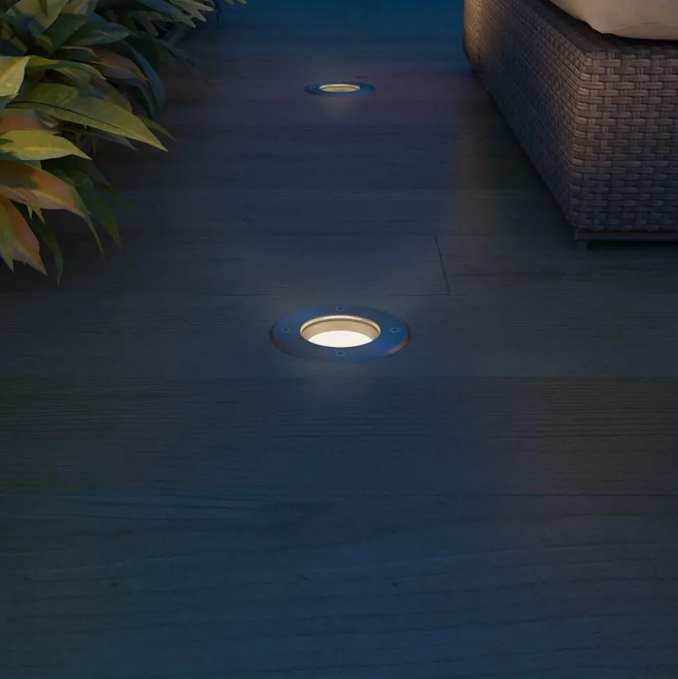vidaXL LED-Grondspots buiten 3 stuks rond
