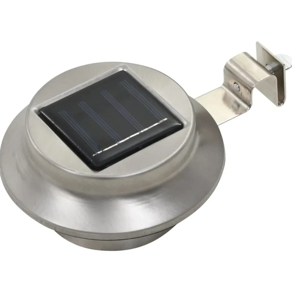 vidaXL LED-solarlampen rond 12 cm wit 6 st