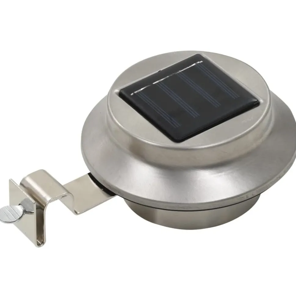 vidaXL LED-solarlampen rond 12 cm wit 6 st