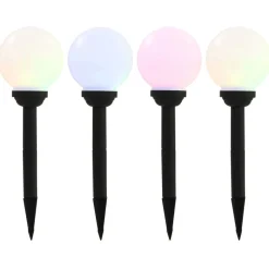 vidaXL LED-solarlampen rond 15 cm RGB 4 st