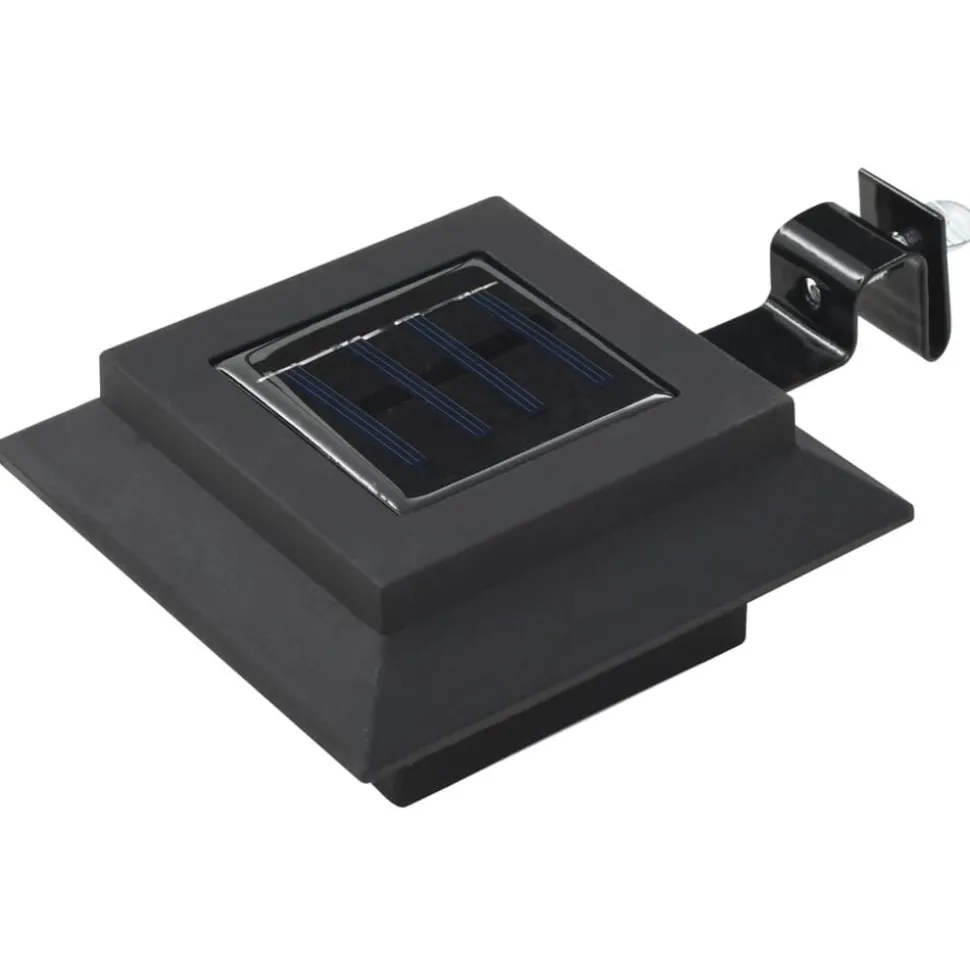 vidaXL LED-solarlampen vierkant 12 cm zwart 6 st