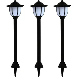 vidaXL LED-solarlampen zwart 3 st