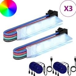 vidaXL LED-strip 2 pcs Zwart en Multikleur 1745 mm Koper en kunststof