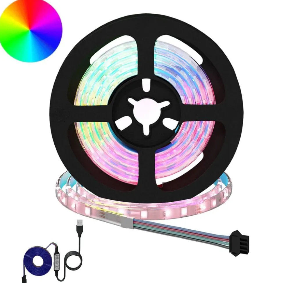 vidaXL LED-strip 2 pcs Zwart en transparant 900 mm Koper en kunststof