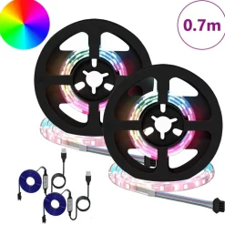 vidaXL LED-strip 2 pcs Zwart en transparant 350 mm Koper en kunststof