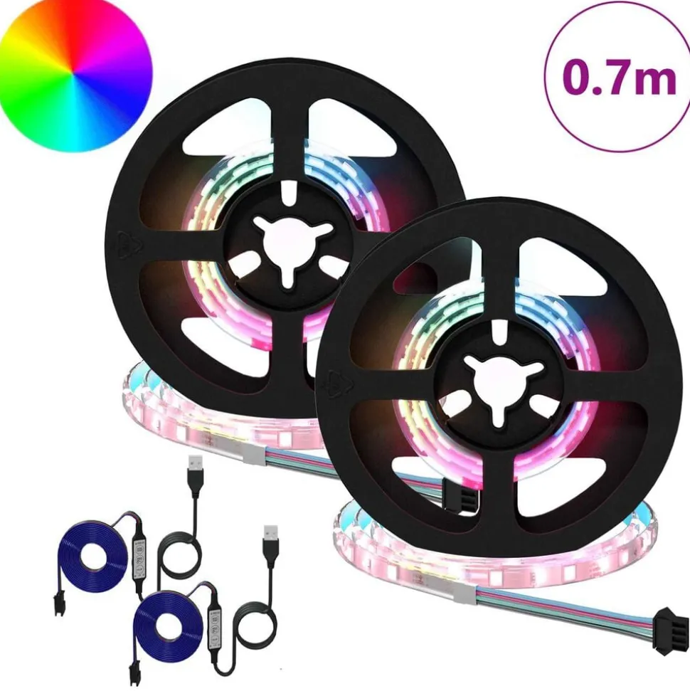 vidaXL LED-strip 2 pcs Zwart en transparant 350 mm Koper en kunststof