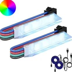 vidaXL LED-strip 2 pcs Zwart en Wit 1745 mm Koper en kunststof