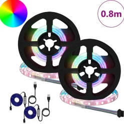 vidaXL LED-strip 2 pcs Zwart en transparant 400 mm Koper en kunststof