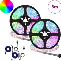 vidaXL LED-strip 2 pcs Zwart en transparant 4000 mm Koper en kunststof