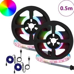 vidaXL LED-strip 2 pcs Zwart en transparant 250 mm Koper en kunststof