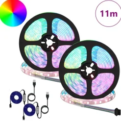 vidaXL LED-strip 2 pcs Zwart en transparant 5500 mm Koper en kunststof