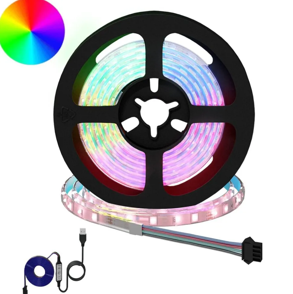 vidaXL LED-strip 2 pcs Zwart en transparant 1300 mm Koper en kunststof