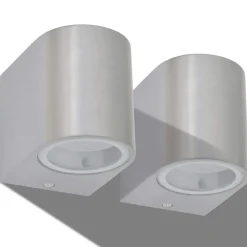 vidaXL LED-wandlamp tuin neerwaarts rond 2 st