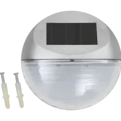vidaXL LED-wandlampen solar rond zilver 12 st