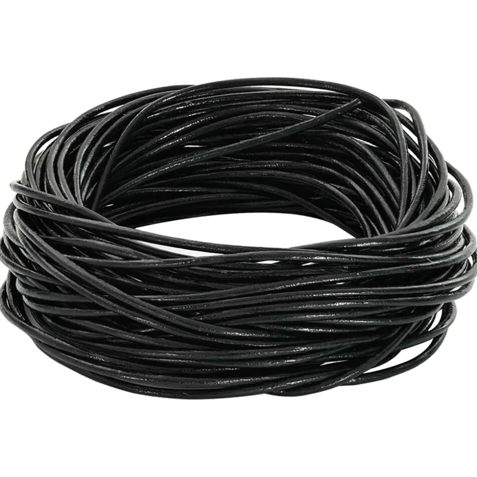 vidaXL Leren Koord Zwart Ø1 mm x 5 m Leer