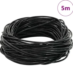 vidaXL Leren Koord Zwart Ø1 mm x 5 m Leer