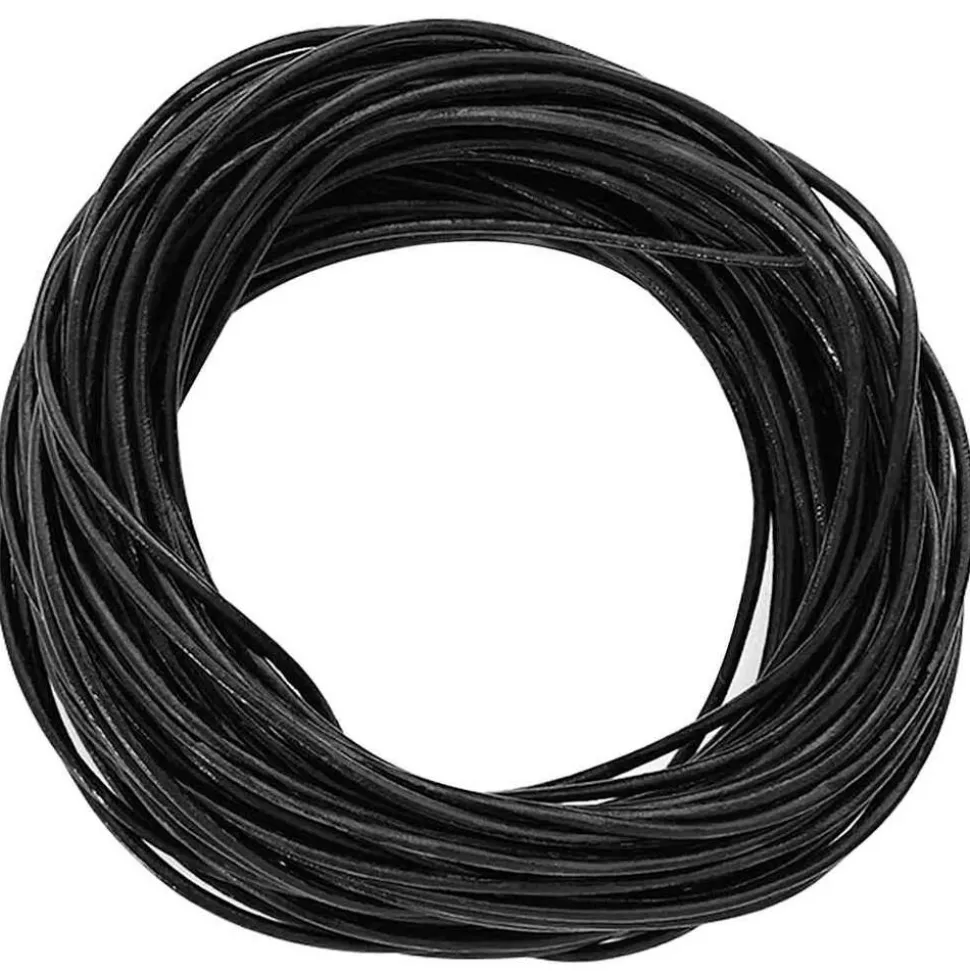vidaXL Leren Koord Zwart Ø1 mm x 5 m Leer