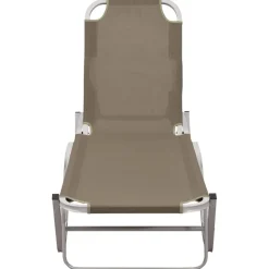 vidaXL Ligbed aluminium en textileen taupe