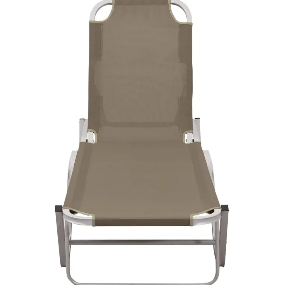 vidaXL Ligbed aluminium en textileen taupe