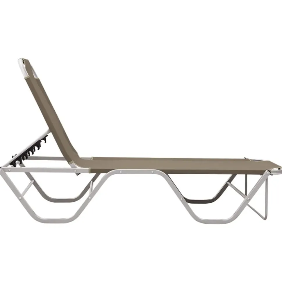 vidaXL Ligbed aluminium en textileen taupe