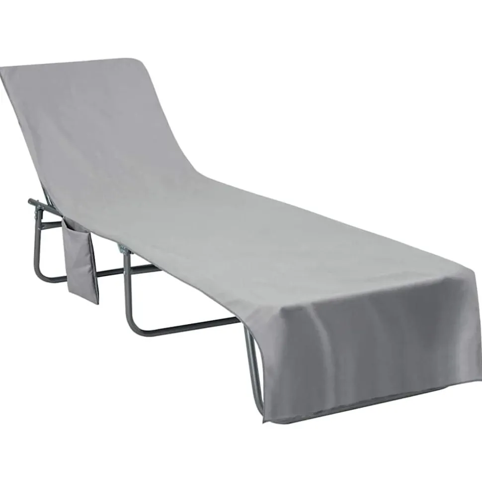 vidaXL Ligbedhanddoeken 2 pcs Donkergrijs 210 x 75 cm