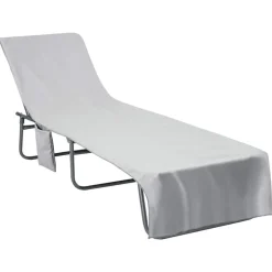 vidaXL Ligbedhanddoeken 2 pcs Grijs 210 x 75 cm Polyester en Polyamide