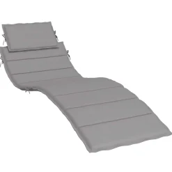 vidaXL Ligbedkussen 186x58x4 cm oxford stof grijs