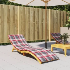 vidaXL Ligbedkussen 200x50x3 cm oxford stof ruitpatroon rood