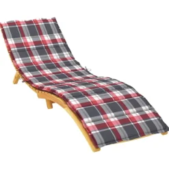 vidaXL Ligbedkussen 200x50x3 cm oxford stof ruitpatroon rood