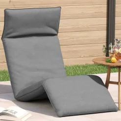 vidaXL Ligstoel inklapbaar 175x54x8,5 cm Oxford stof grijs