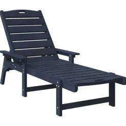 vidaXL Ligstoel Marineblauw 195,5 x 53 x 98,5 cm HDPE