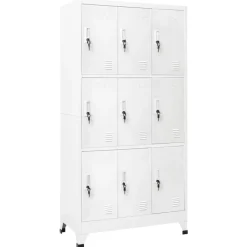 vidaXL Lockerkast met 9 vakken 90x45x180 cm staal grijs