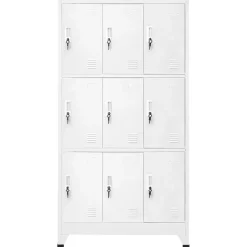 vidaXL Lockerkast met 9 vakken 90x45x180 cm staal grijs