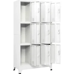 vidaXL Lockerkast met 9 vakken 90x45x180 cm staal grijs