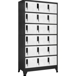 vidaXL Lockerkast 90x40x180 cm staal antracietkleurig en wit